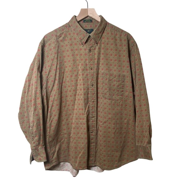 Club Room Green and Red Patterned Button Down, XL - Picture 1 of 7